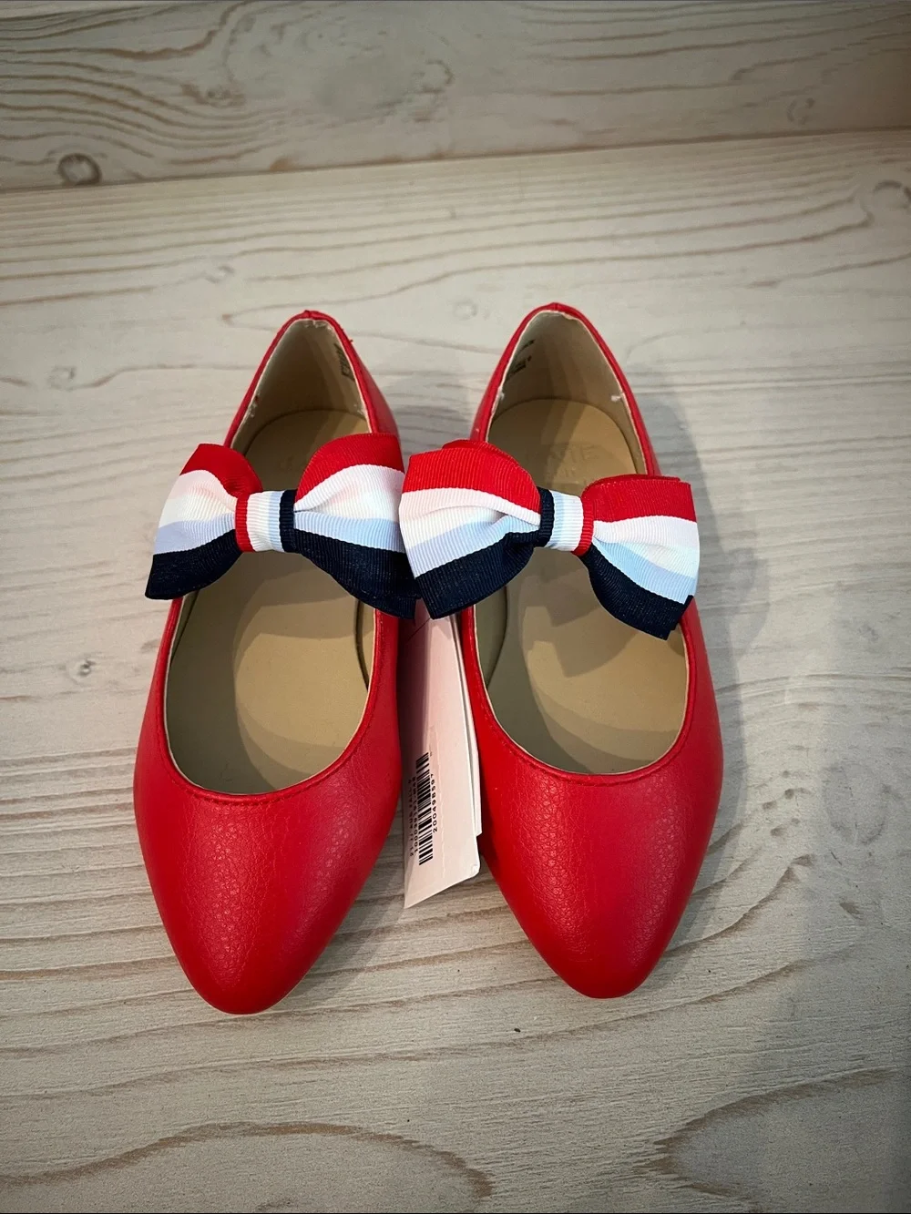 Janie and Jack Red Girls' Ribbon Bow Ballet Flats